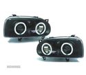 FARÓIS ANGEL EYES PARA VOLKSWAGEN VW GOLF 3 MKIII 91- 97 FUNDO PRETO - 1