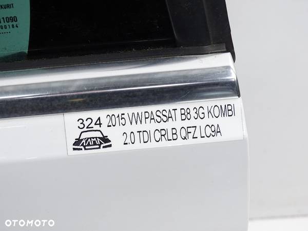 DRZWI LEWE LEWY TYŁ TYLNE TYLNIE VW PASSAT B8 3G KOMBI BIAŁE LC9A - 11