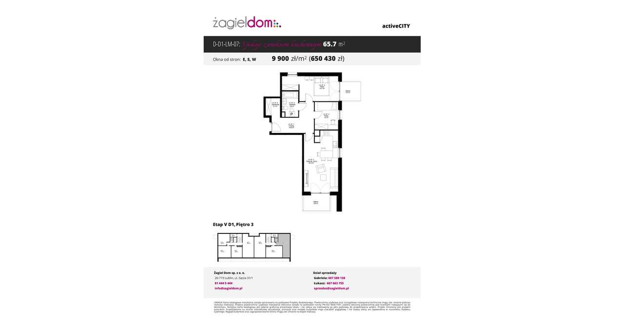 Active City etap V | mieszkanie 3-pok. | D1_3_07 - Pełny obrazek: 2/7