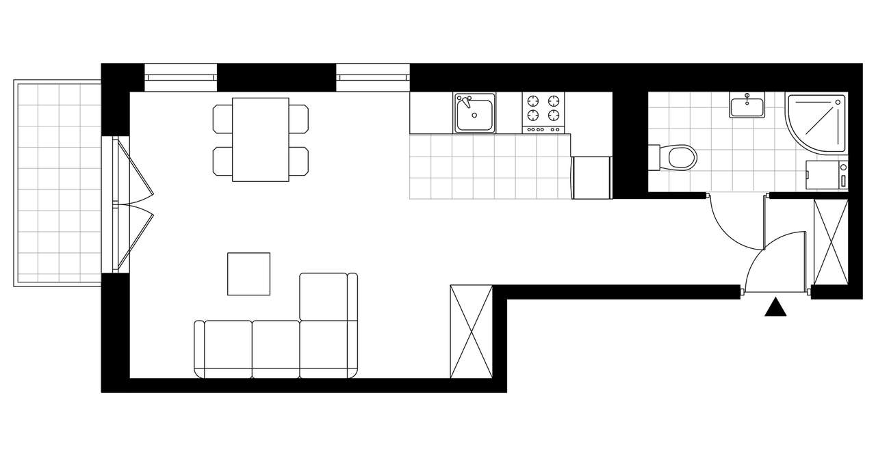 1-pokojowe mieszkanie 33m2 + balkon - Pełny obrazek: 4/9