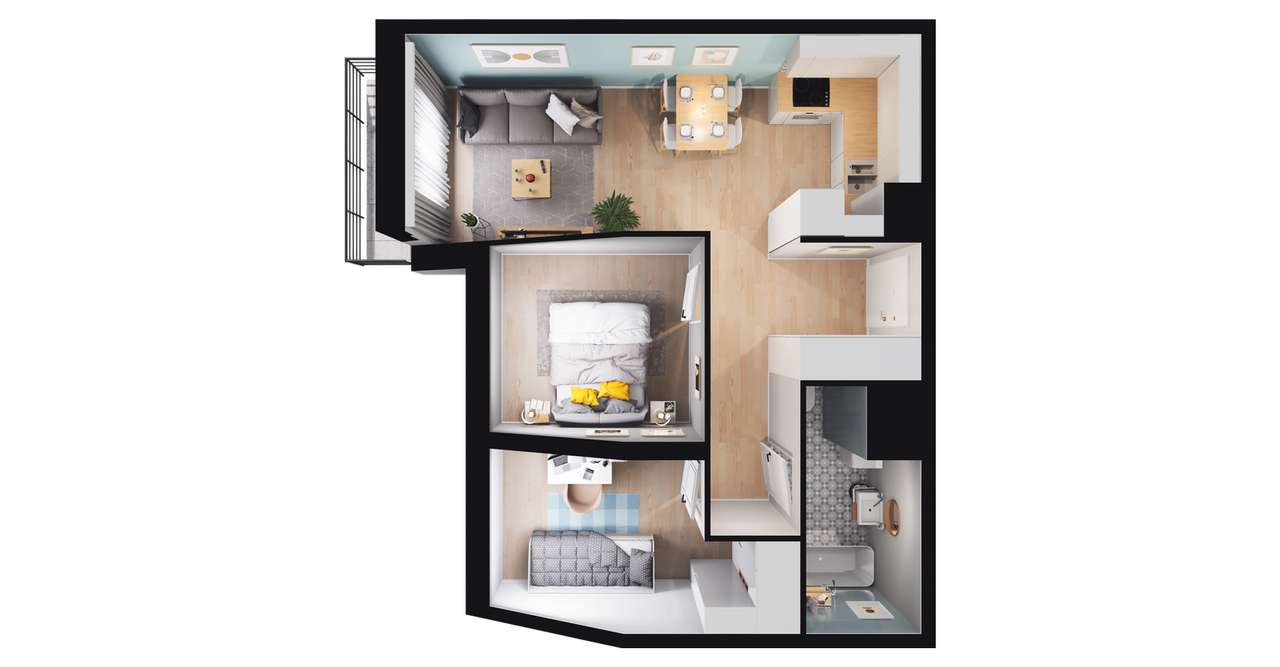 Pod Jeleniami | mieszkanie 3-pok. | A1.4/6 - Pełny obrazek: 3/9