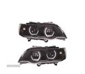 FAROIS ANGEL EYE 3D LED PARA BMW X5 99-03 FUNDO PRETO - 2