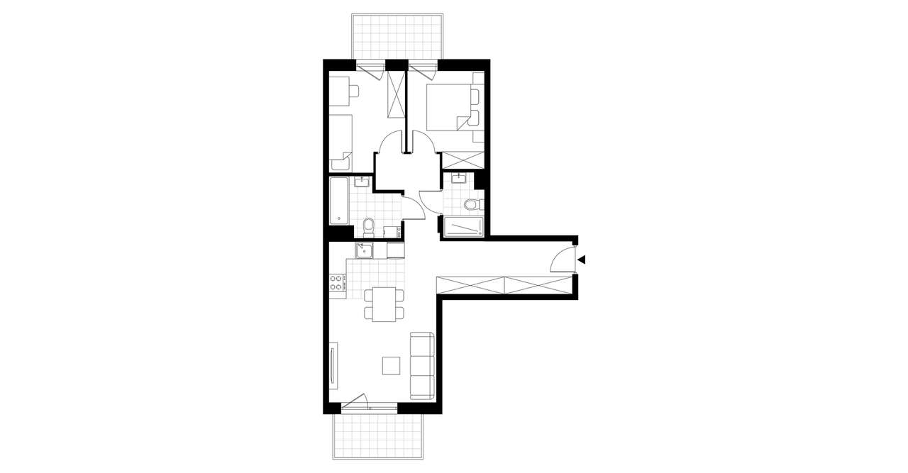 3-pokojowe mieszkanie 60m2 + 2 balkony - Pełny obrazek: 3/8