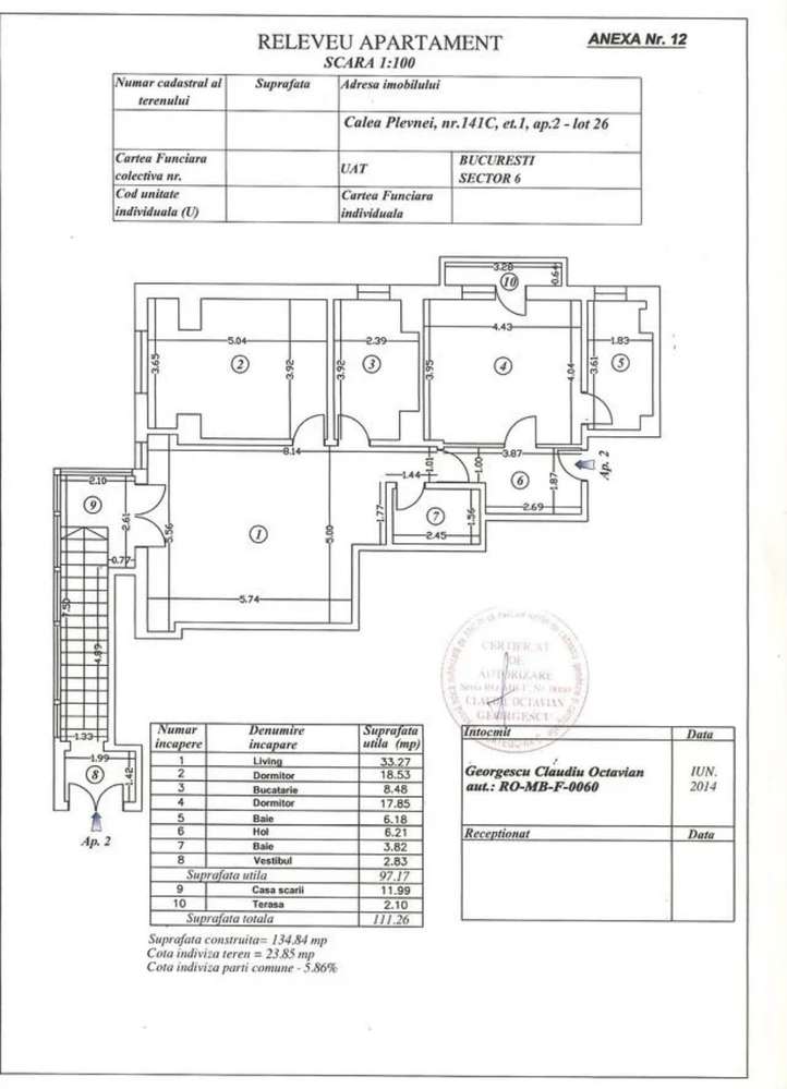Apartament 3 camere Calea Plevnei