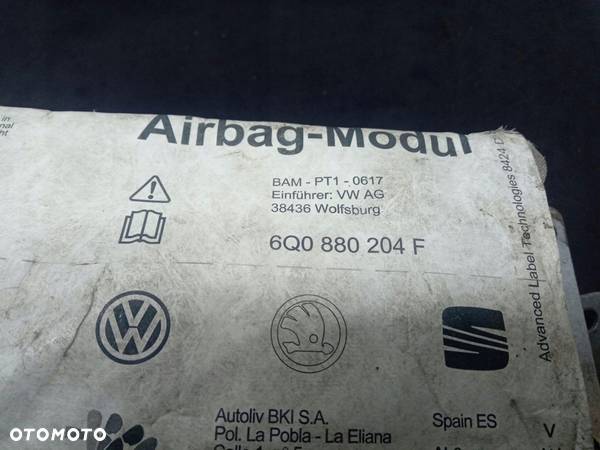 PODUSZKA PASAŻERA AIRBAG SEAT IBIZA 6Q0880204F - 3