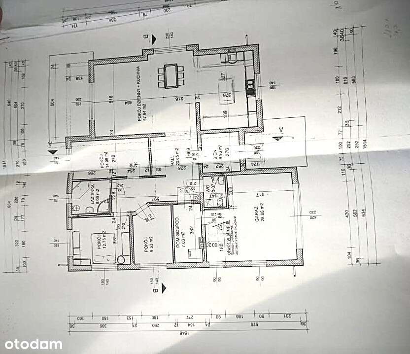 Dom wolnostojący/ 3 pok/działka/ garaż/Marszewo/-15