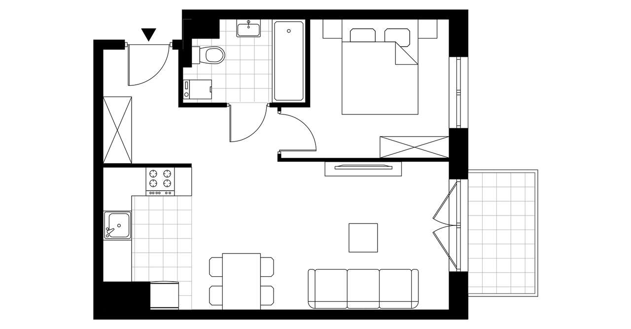 2-pokojowe mieszkanie 41m2 + balkon Bez Prowizji - Pełny obrazek: 3/8