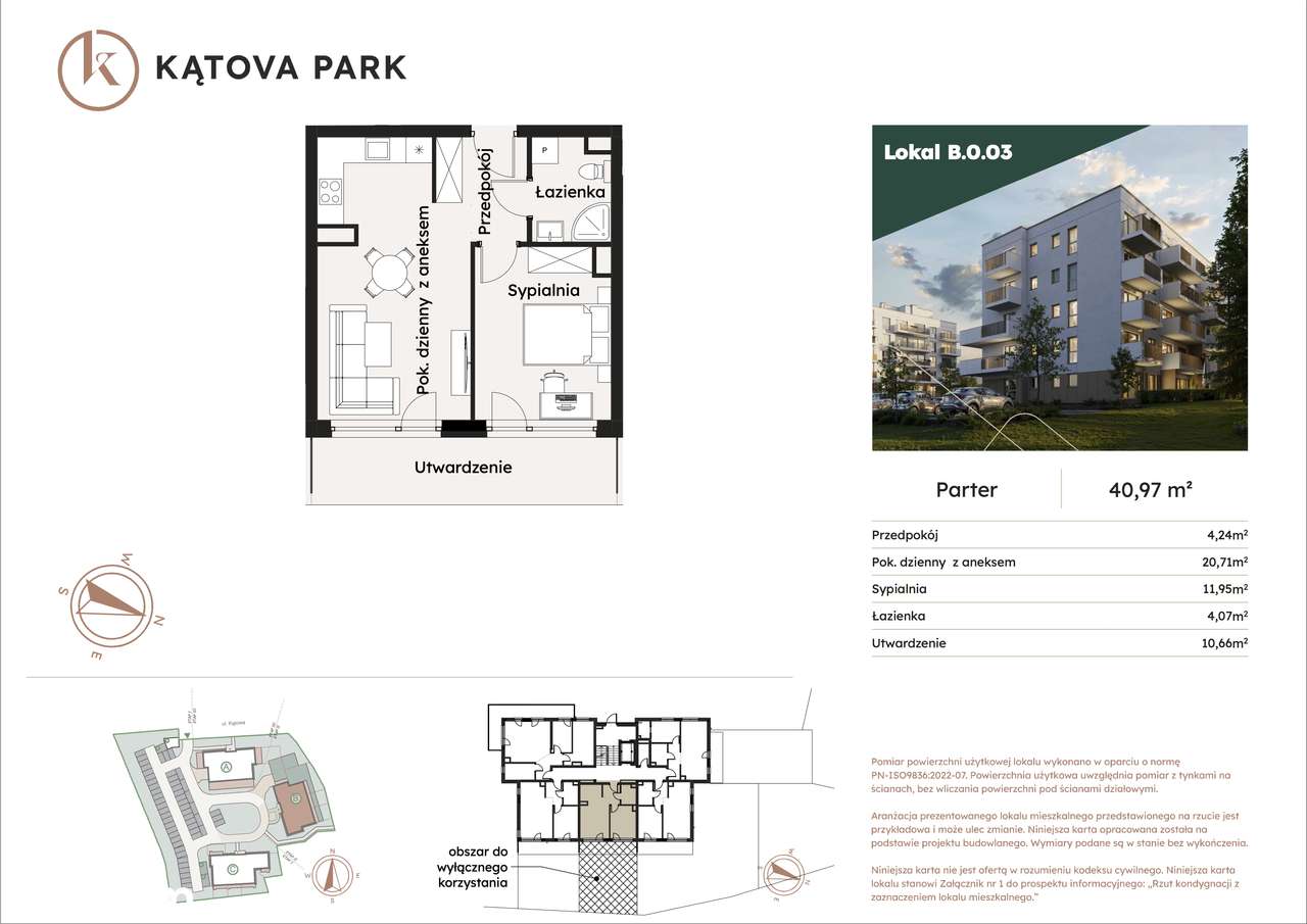 B.0.03, 2-pokojowe mieszkanie z dużym ogródkiem - budynek B-8