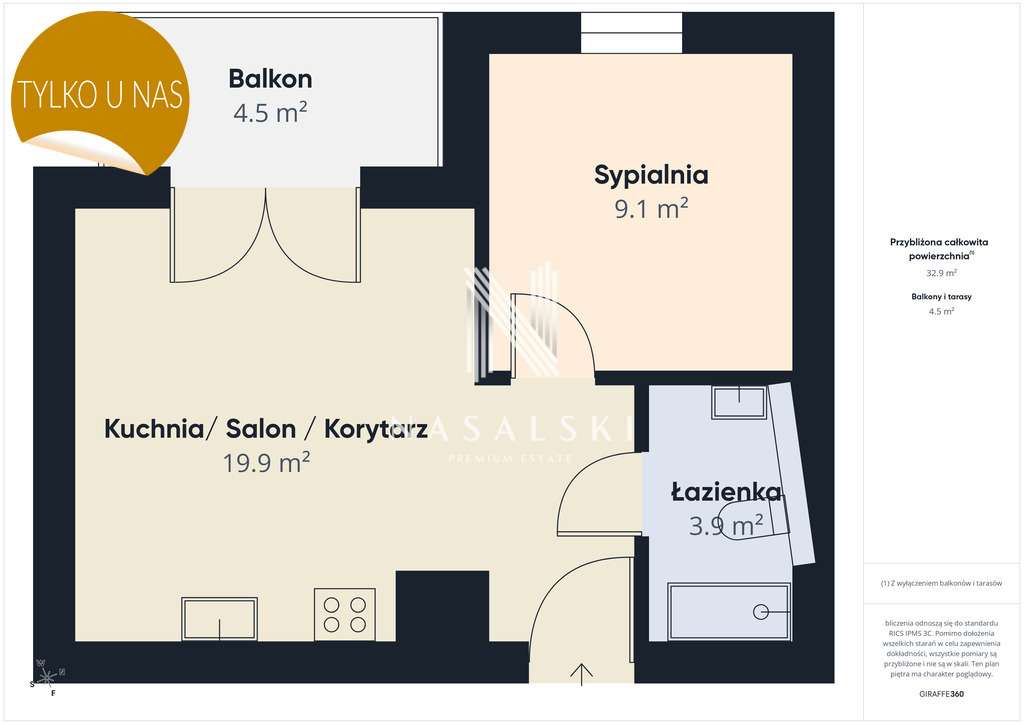 Mieszkanie 2 Pokoje 33,5m2  miejsce w hali Arkada-15