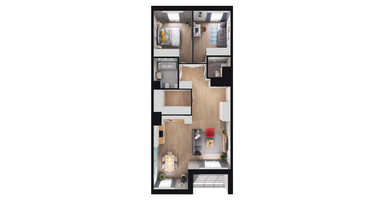 3-pokojowe mieszkanie 76m2 + loggia Bez Prowizji - Pełny obrazek: 2/8