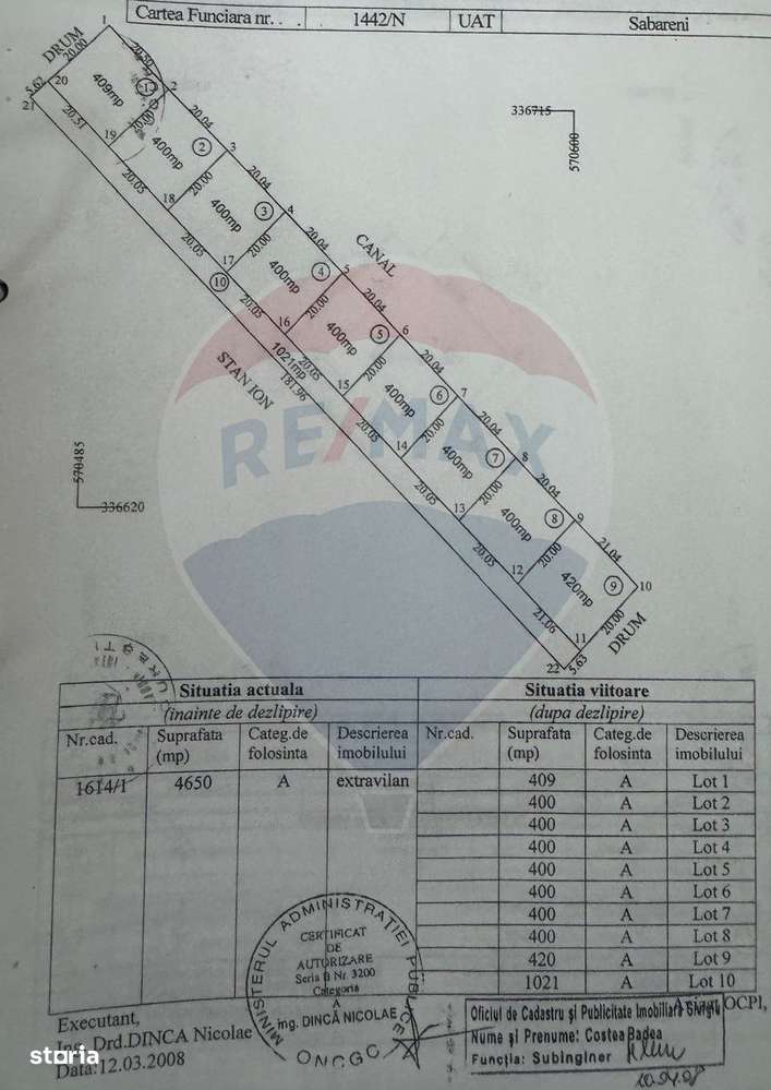 Teren lotizat 4,650mp Sabareni / Strada Cereanca - Imagine principală: 3/6