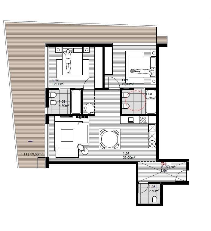 Apartamento T2 com varanda e garagem em Canidelo-19