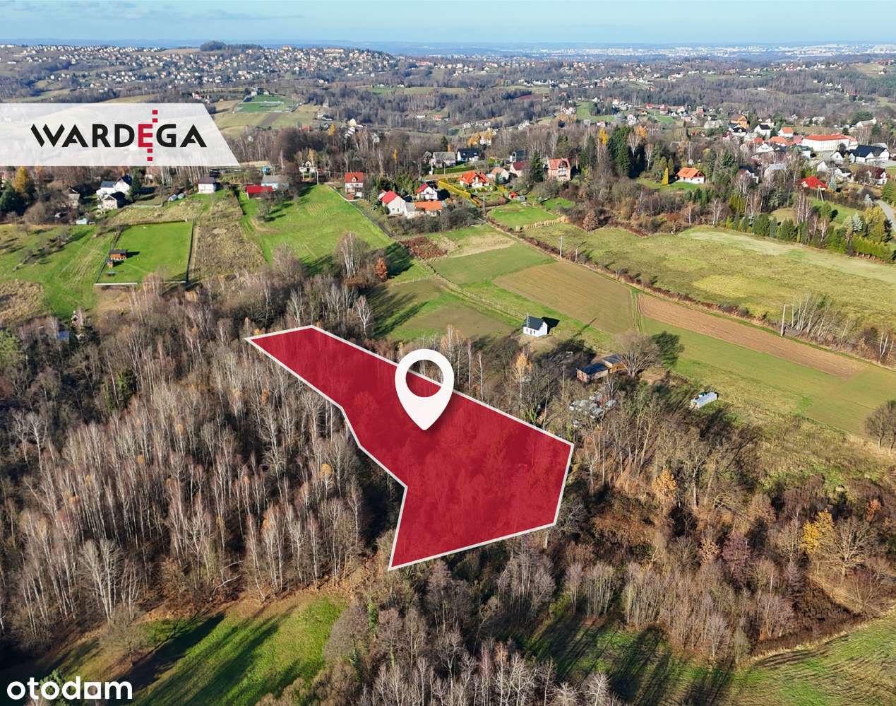 Działka rolno-budowlana 72 a – Włosań - Pełny obrazek: 5/8