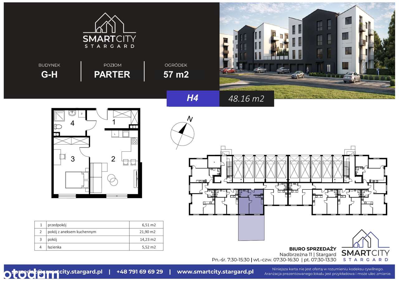 2-pokojowe mieszkanie 48m2 + ogródek Bez Prowizji - Pełny obrazek: 2/7