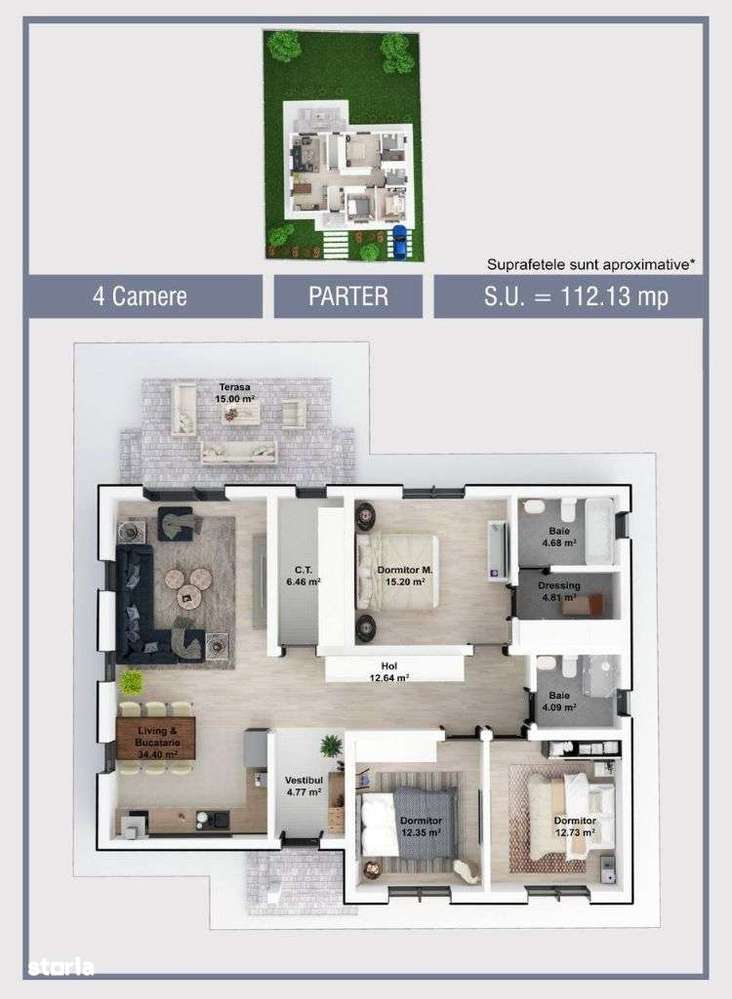 CASA 4 CAMERE FINALIZATA , teren 510 mp,115 mpu, comision 0% - Imagine principală: 1/20