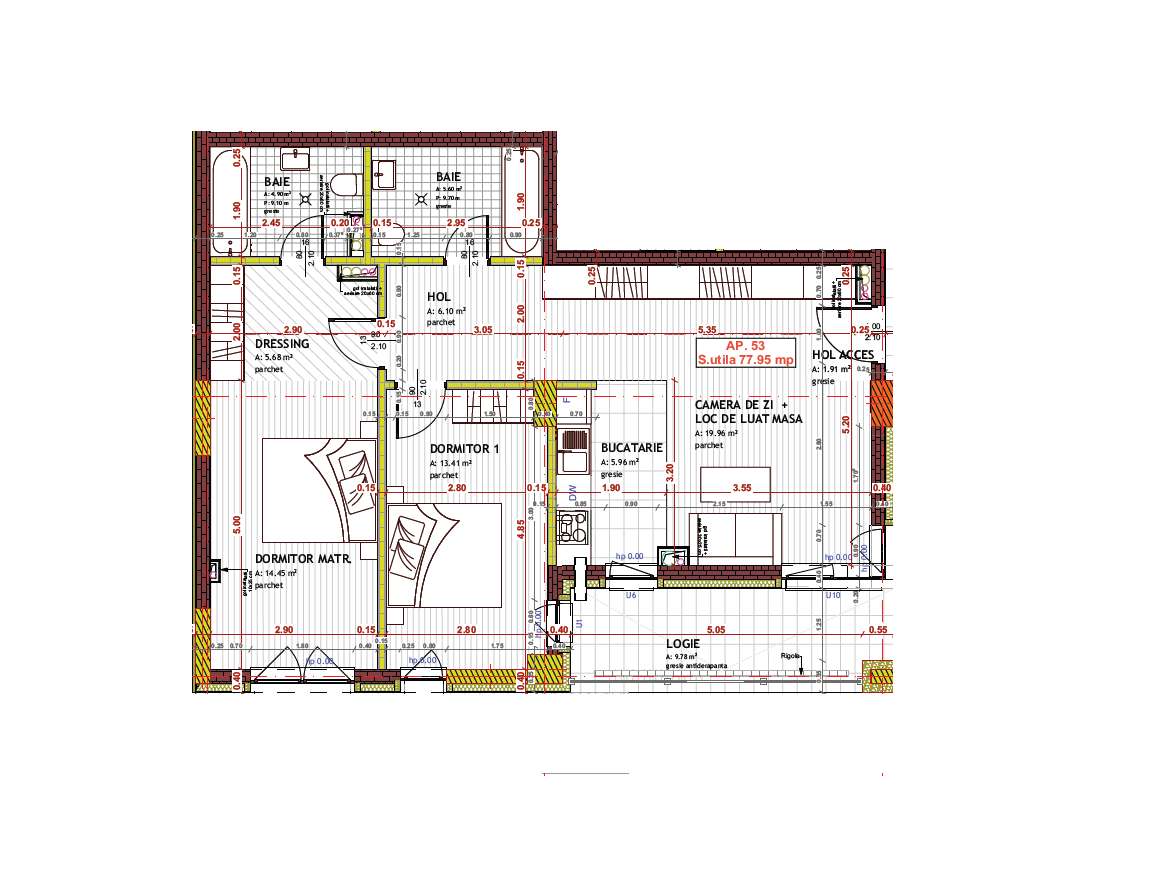 Comision 0% Apartament 3 cam, 77.95 mp + balcon 9.78 mp - Imagine principală: 2/2