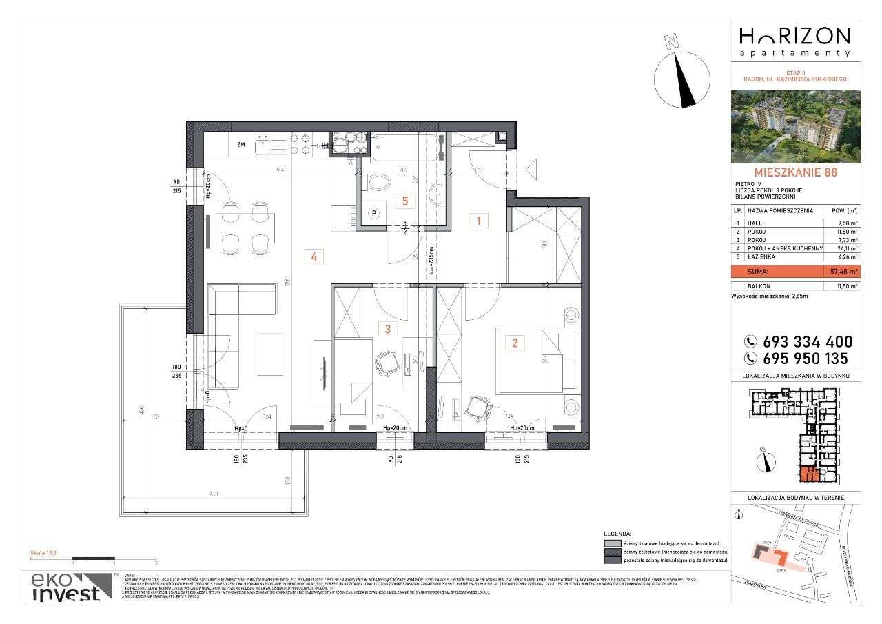 Horizon II etap M88 - 3 pokoje + duży balkon - Pełny obrazek: 5/10