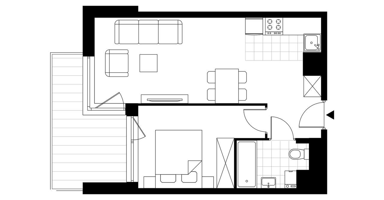 2-pokojowe mieszkanie 37m2 + balkon Bezpośrednio - Pełny obrazek: 4/9