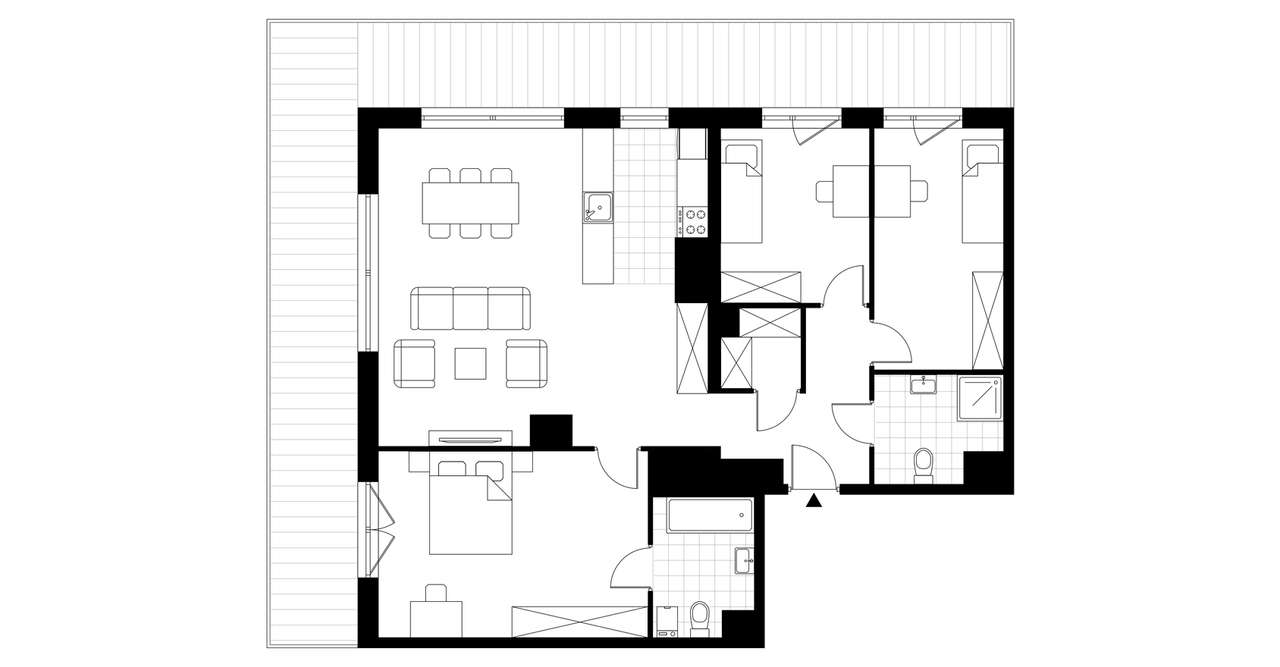 4-pokojowe mieszkanie 97m2 + loggia Bezpośrednio - Pełny obrazek: 3/8