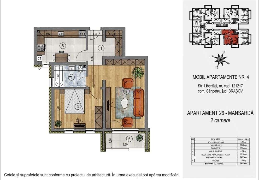 Apartament 2 camere mansardă Ofertă Limitată!!!  31 Decembrie 2025 - Imagine principală: 4/13