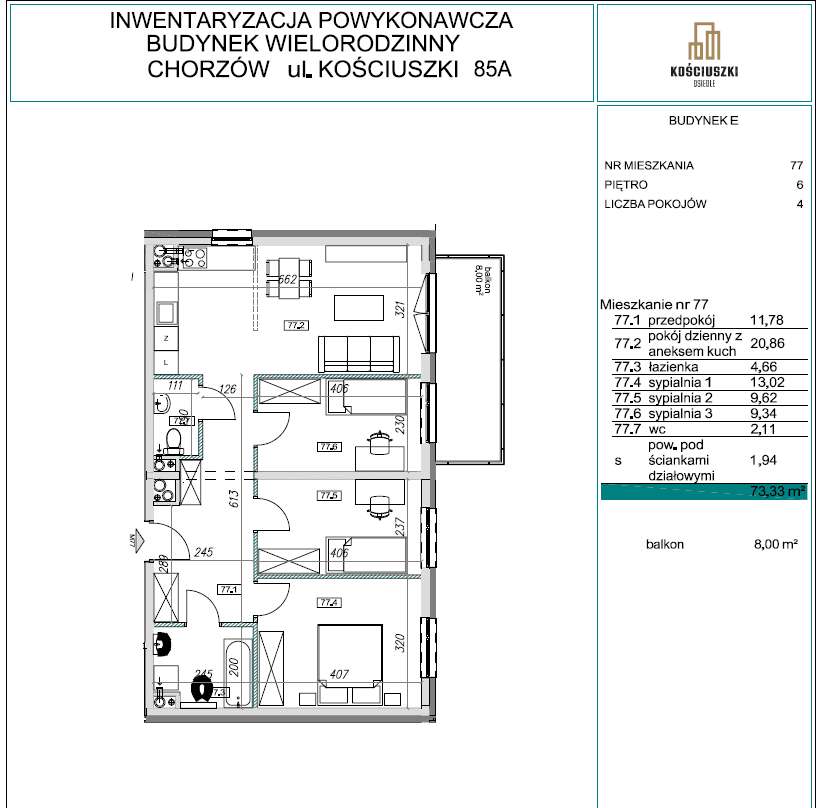 USTAWNE 4 POKOJE Z DWOMA ŁAZIENKAMI NOWE OSIEDLE-3