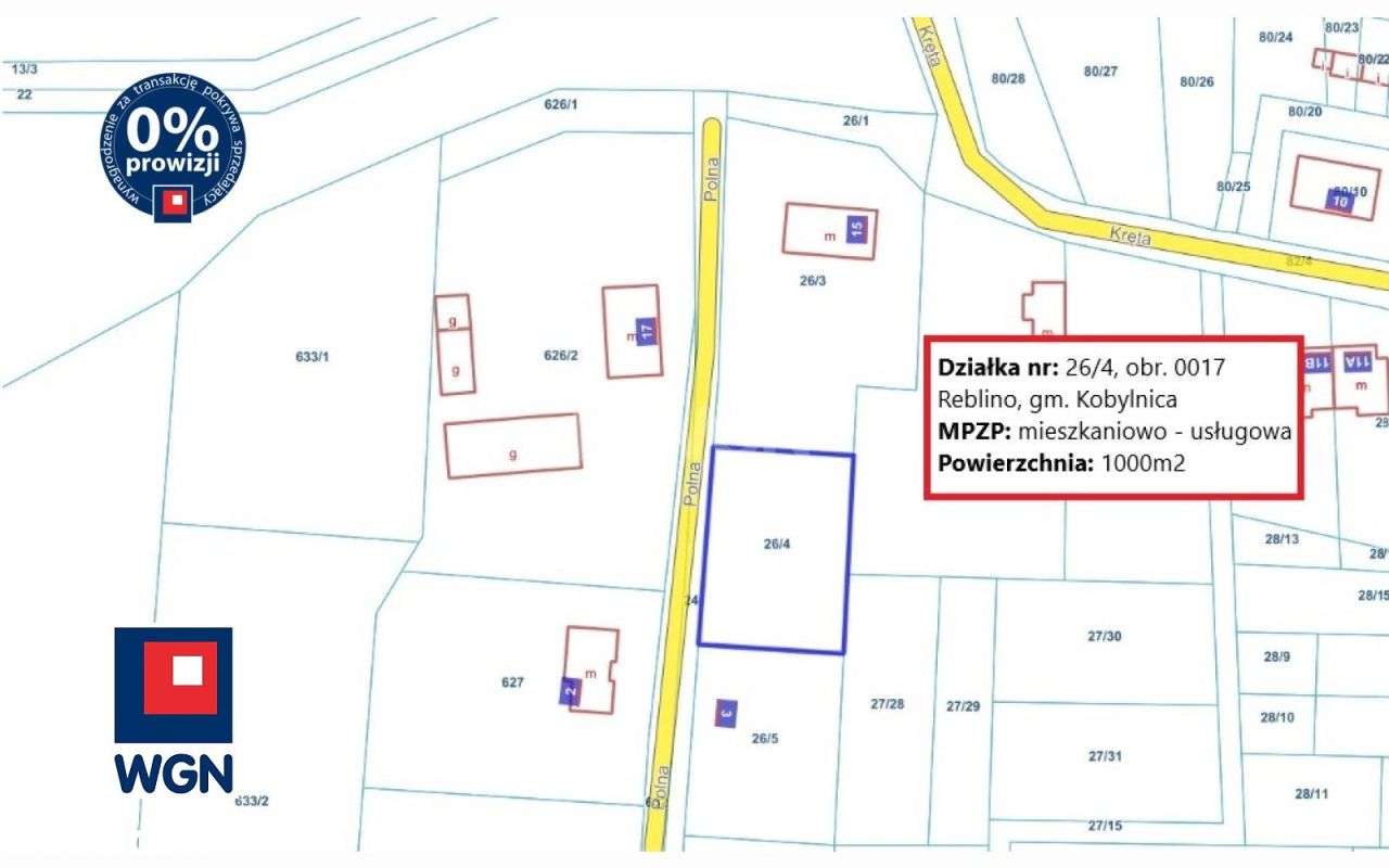 Działka budowlana, 1000m2, Reblino-1