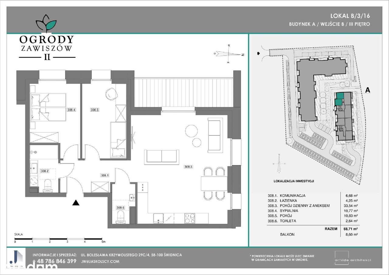 Ogrody Zawiszów II  | mieszkanie 3-pok. | B-316 - Pełny obrazek: 2/7