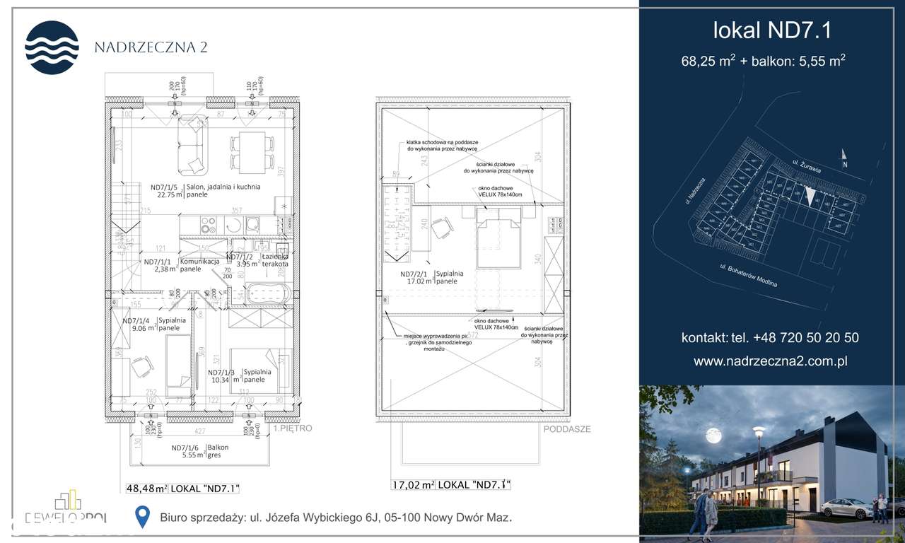 Nadrzeczna - 4 pokoje z balkonem, w pobliżu Narwi - Pełny obrazek: 4/7