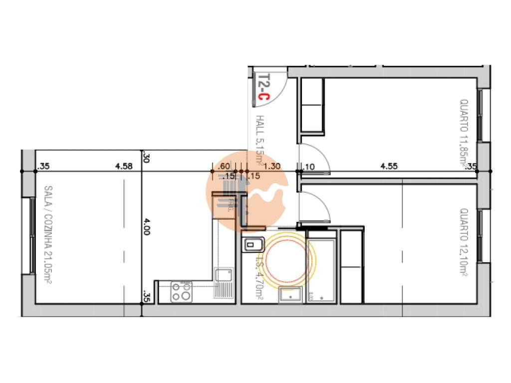 T2 em Projeto no Rés do Chão - Edifício Sudoeste - Grande imagem: 2/11