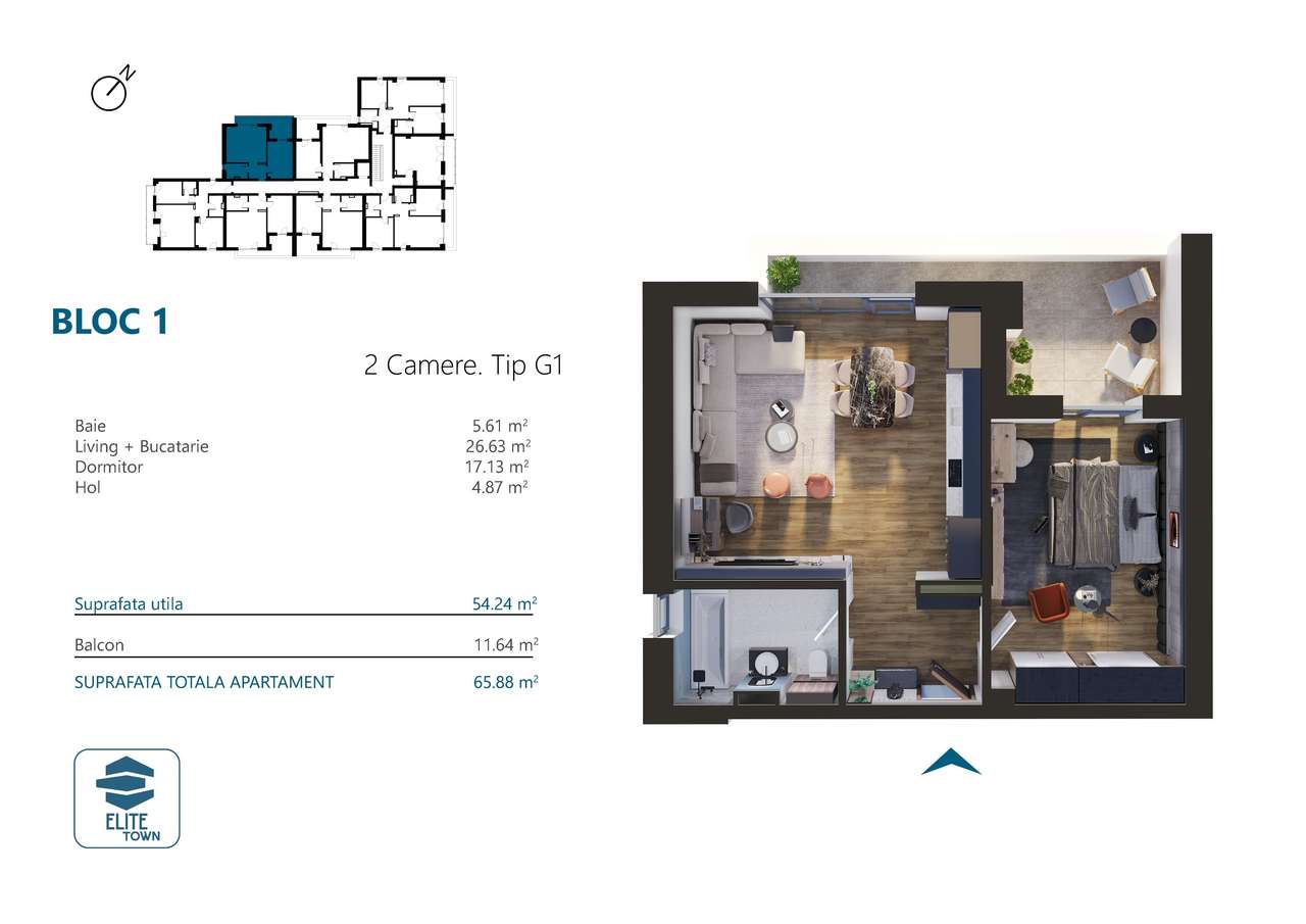Elite Town Timisoara - Apartament 2 camere | TORONTALULUI-12