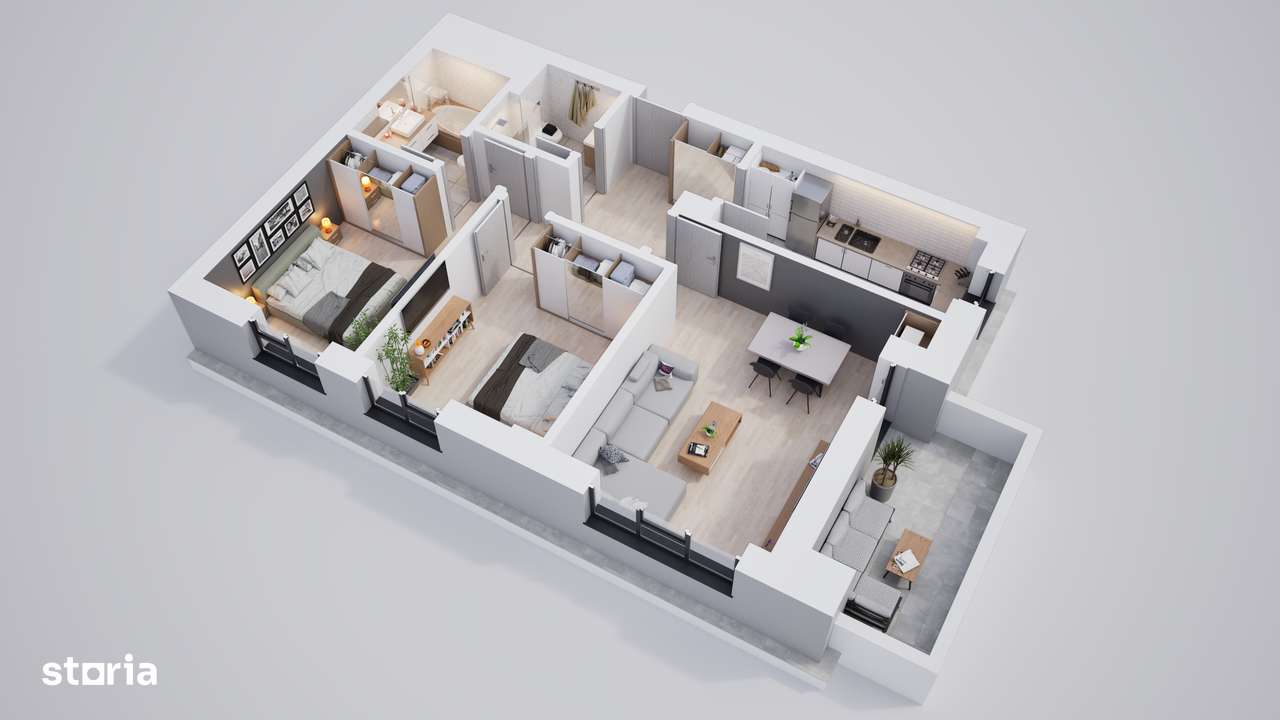 Apartament 3 camere, complex privat cu spatii verzi-5