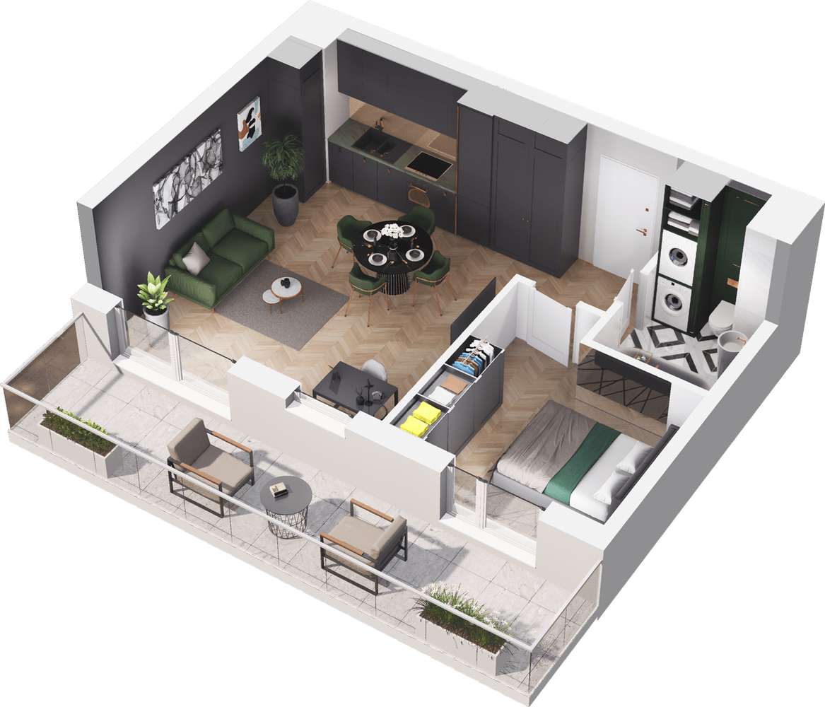 Kolejova 1 | mieszkanie 2-pok. | A.02.13 - Pełny obrazek: 4/9