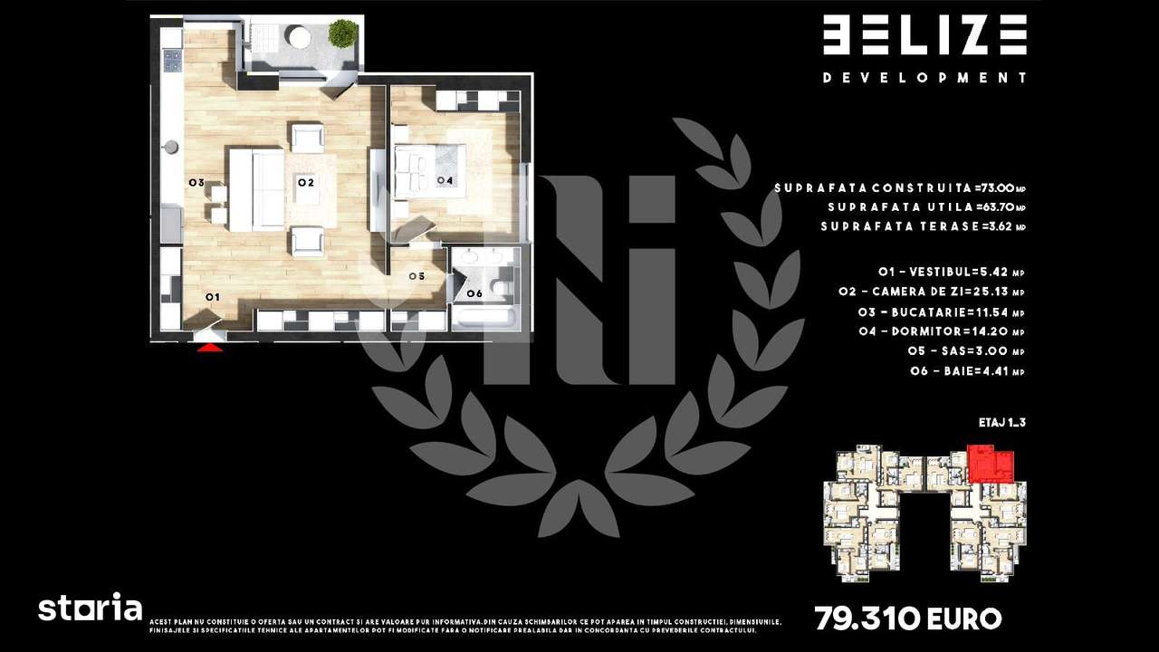 APARTAMENT 2 CAMERE BLOC NOU CERNICA - Imagine principală: 2/15