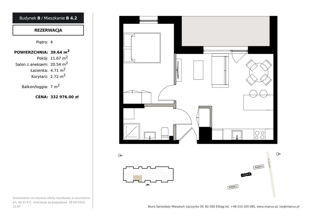 Osiedle Kameralne | mieszkanie 2-pok. | B 4.2 - Pełny obrazek: 2/7