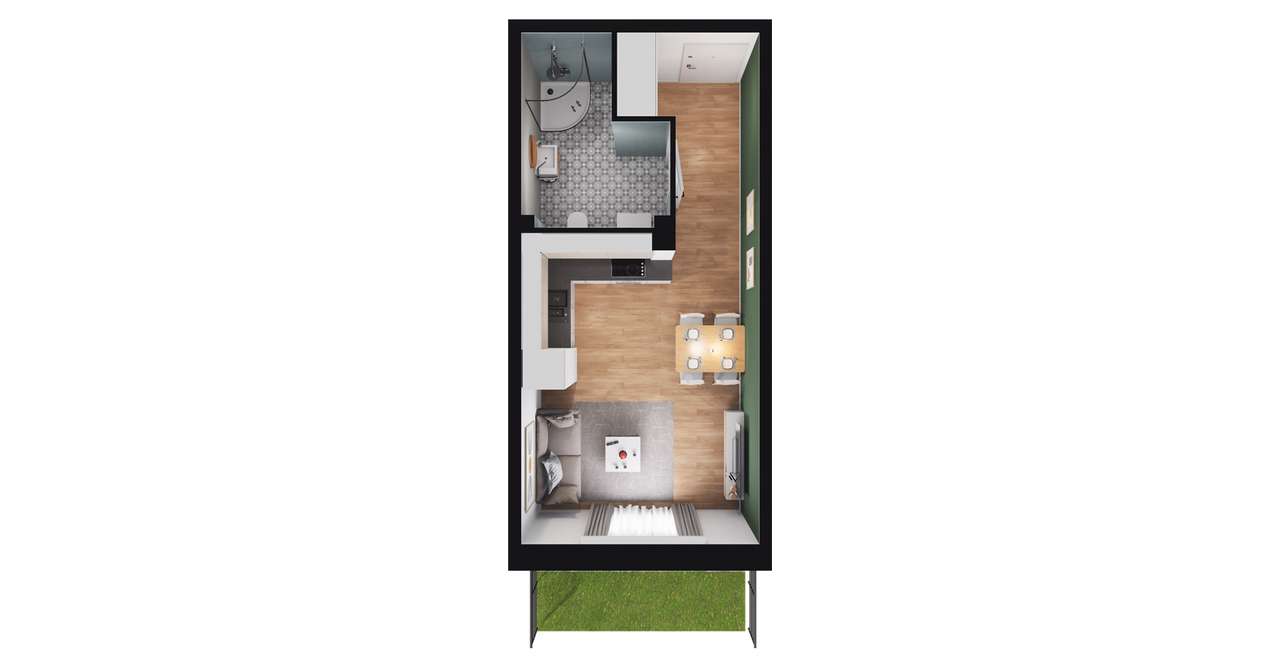 1-pokojowe mieszkanie 26m2 + ogródek Bezpośrednio - Pełny obrazek: 5/11