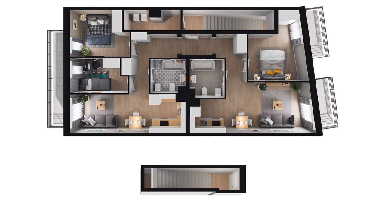 5-pokojowe mieszkanie 96m2 + 3 balkony - Pełny obrazek: 2/8