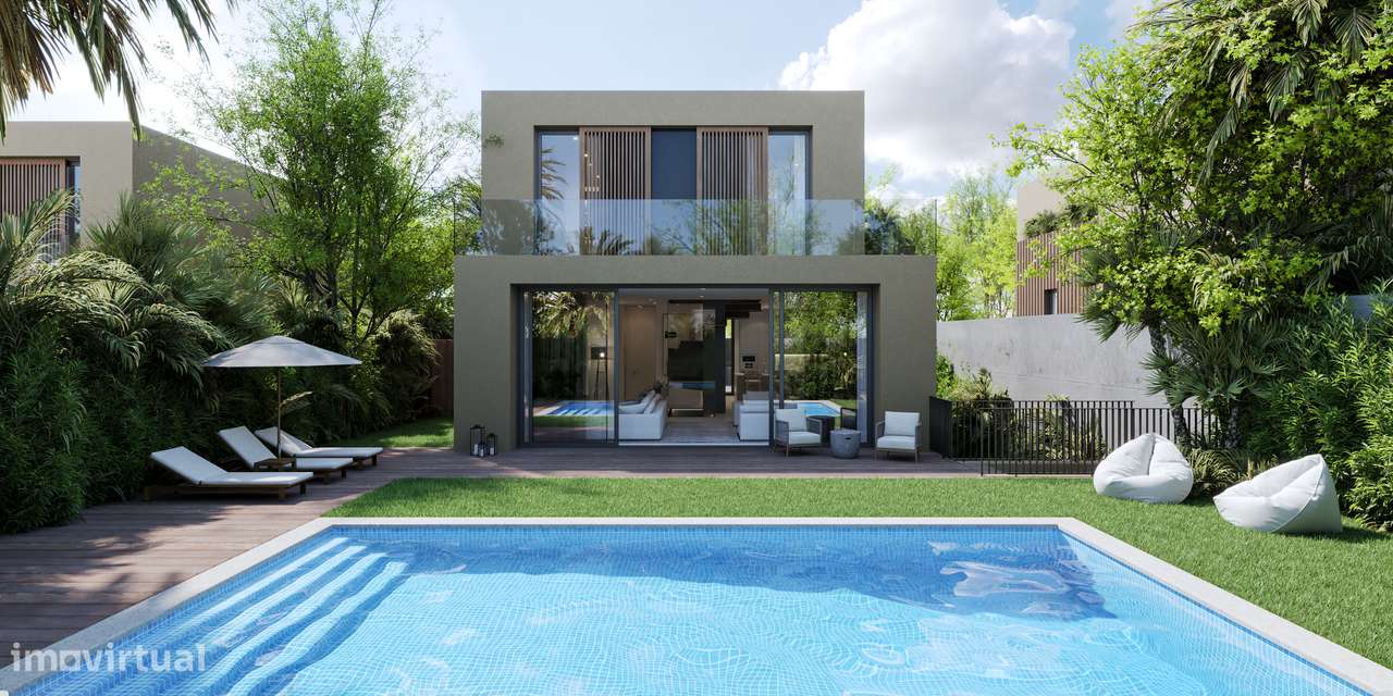 Moradia T4 com piscina, garagem e vista jardim e serra-37