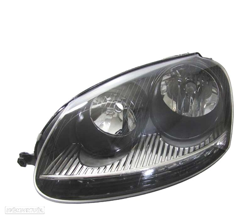 FAROL OPTICA ESQUERDA LOOK GTI PARA VOLKSWAGEN VW GOLF 5 MK V FUNDO PRETO - 1