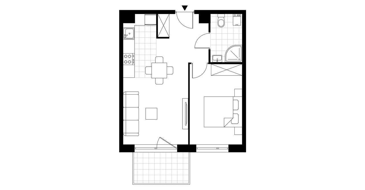 2-pokojowe mieszkanie 40m2 + balkon Bezpośrednio - Pełny obrazek: 4/7