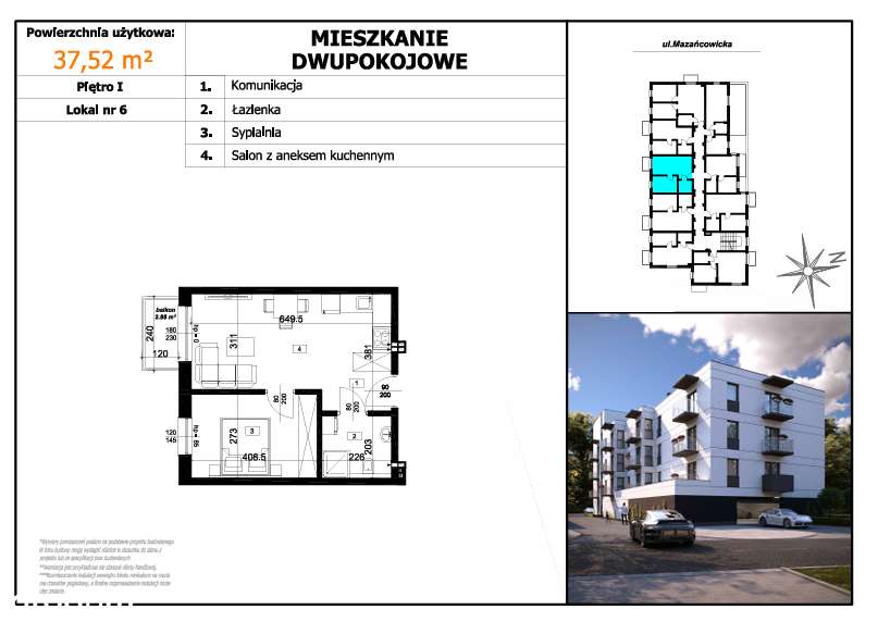 Nowoczesne Mieszkanie Mazańcowicka - Pełny obrazek: 2/6