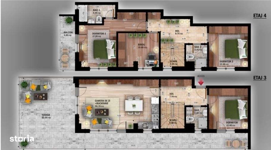 Duplex 5cam Bloc Finalizat P+4 / Izolatie Cu Vata Bazoalba