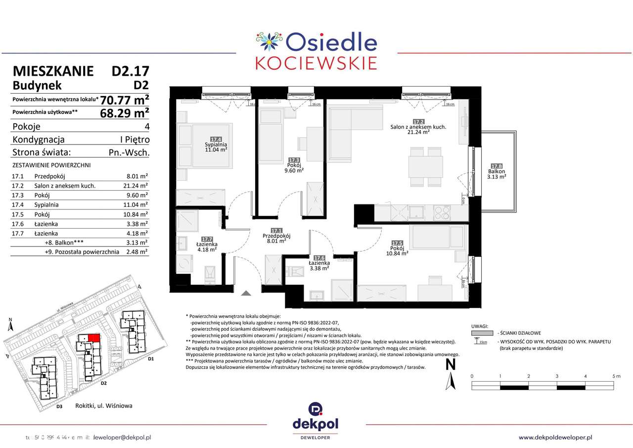 4-pokojowe mieszkanie 68m2 + balkon Bezpośrednio - Pełny obrazek: 2/7