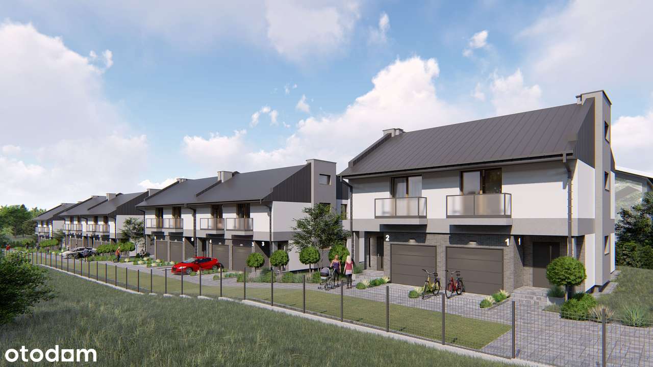 Nowoczesny segment z ogródkiem i garażem | Modrzewiowa Park |-7