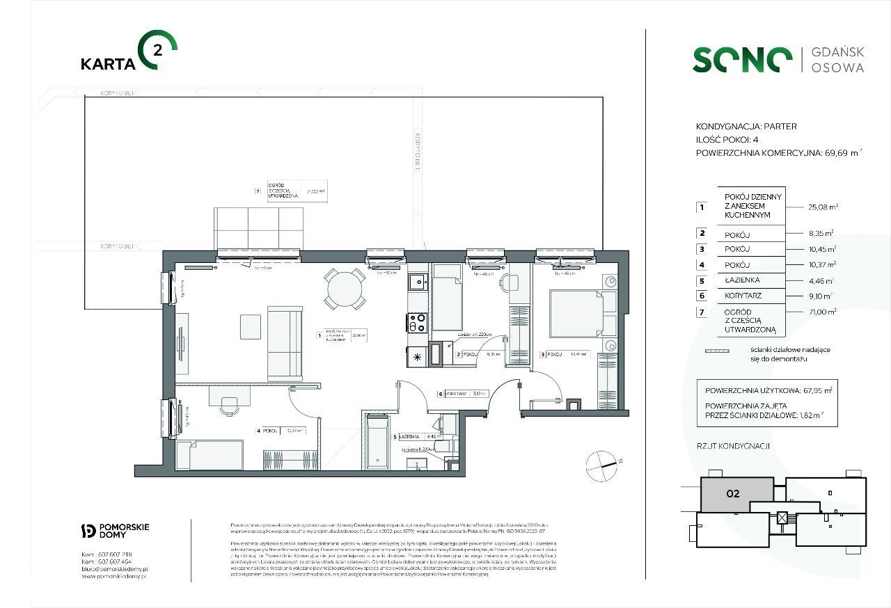 SONO: nowe mieszkanie 4-pokojowe (69,69 m2)