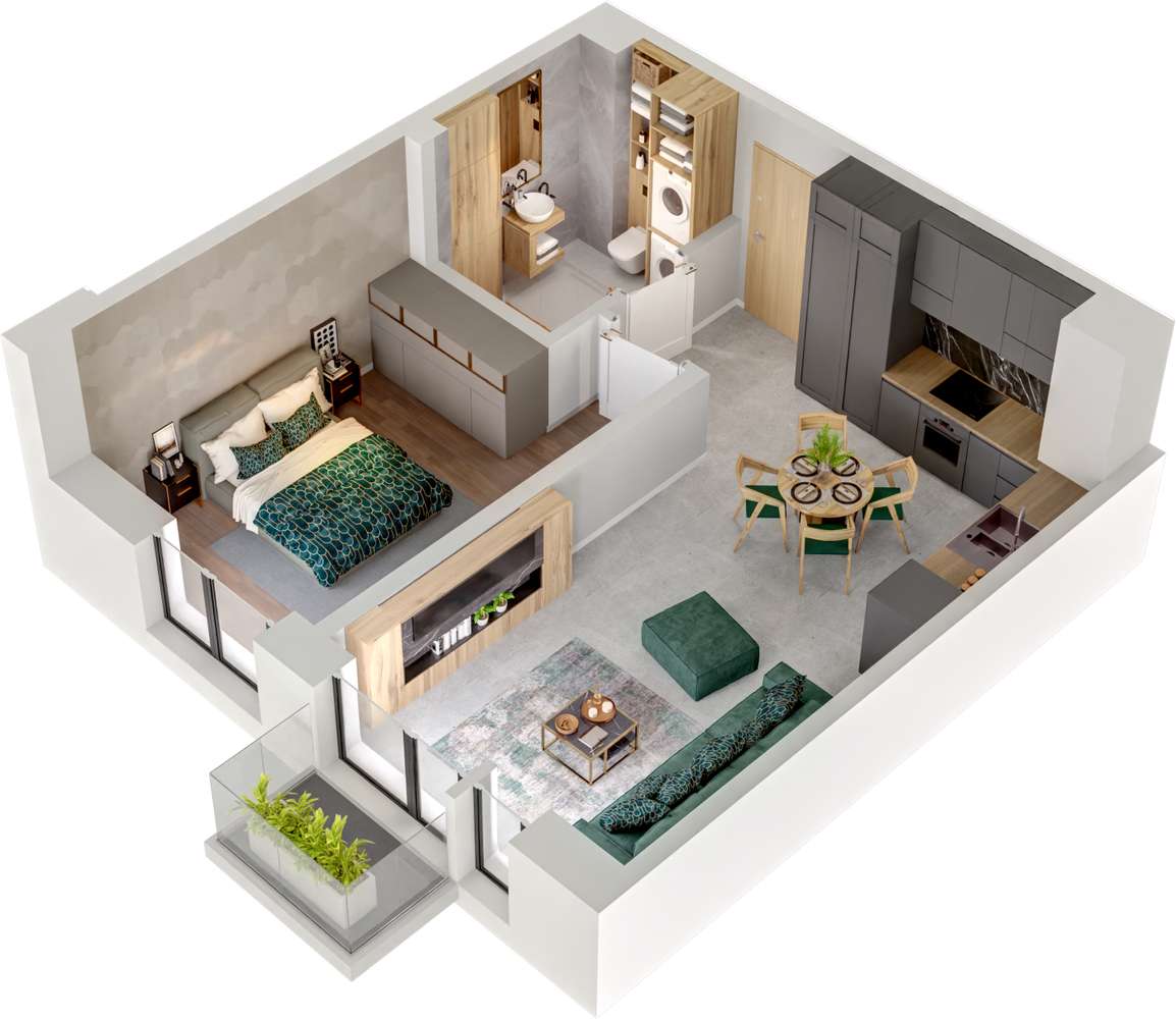 2-pokojowe mieszkanie z balkonem i ekspozycją wschodnią - Pełny obrazek: 2/8