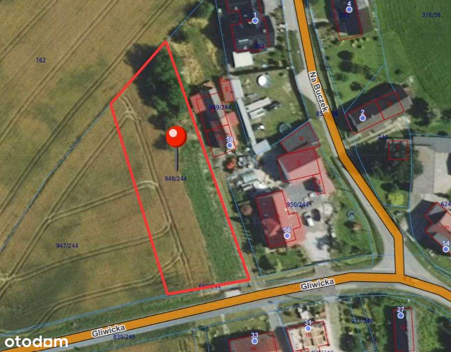 Działka mieszkaniowa Widów blisko Gliwic 0.2ha - Pełny obrazek: 1/8