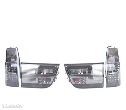 FAROLINS TRASEIROS LED PARA BMW X5 99-03 CROMADO ESCURECIDOS - 4