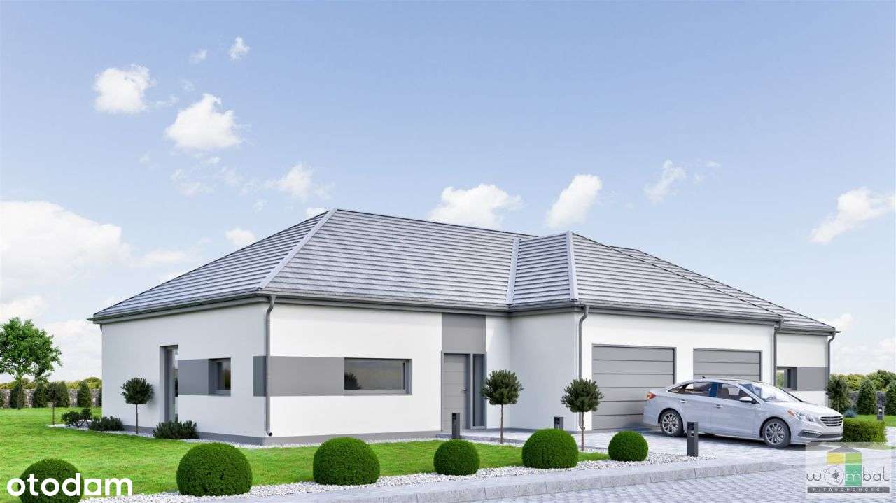 Nowoczesny dom parterowy w zabudowie bliżniaczej. - Pełny obrazek: 4/11