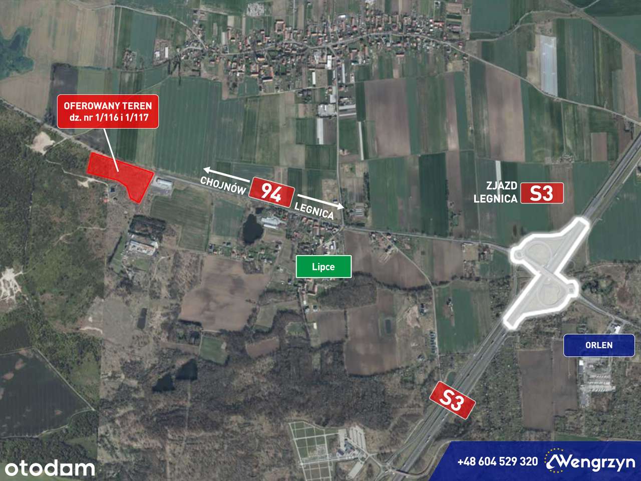 2 atrakcyjne działki przemysłowe przy drodze krajowej 94, MPZP, media - Pełny obrazek: 4/5