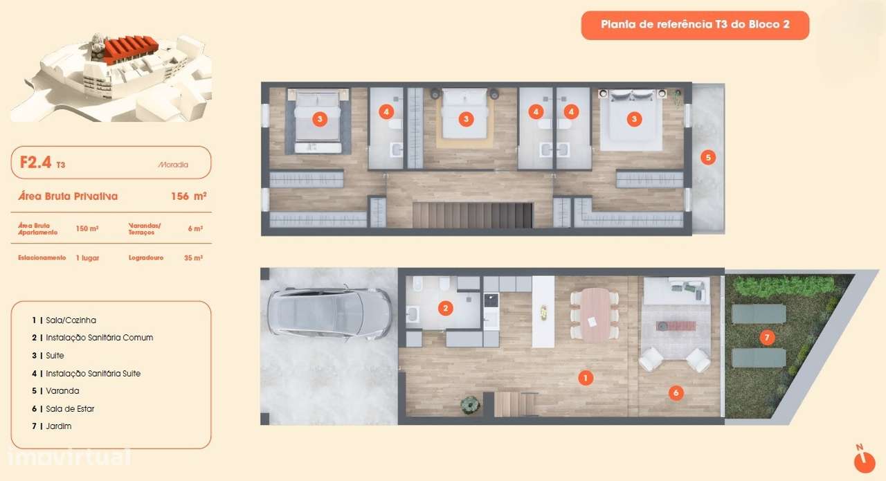 T2 novo nas Condominhas, inserido no Bloco 3 com 72 m2, lugar de garag-14